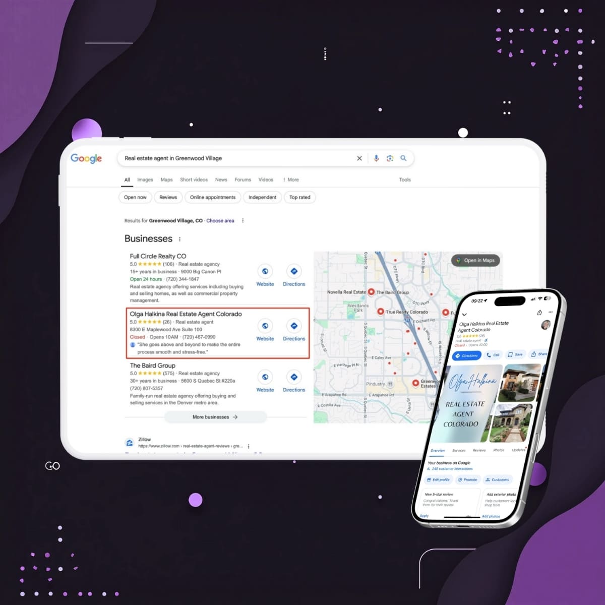 How a Colorado real estate agent strengthened her position on Google Maps in 5 months